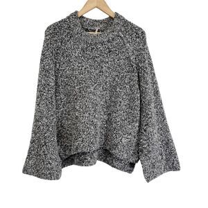 Free People Grey Slouchy Knit Bell Sleeve Sweater S